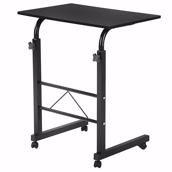 黑色桌面+黑色管架 刨花板贴三胺 80cm 电脑桌 可升降 可移动 N003-14