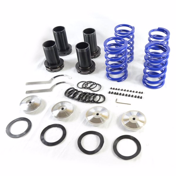 Coilover Lowering Coil Springs kit for Honda Civic 1988-2000 Blue Spring & Black Sleeves & Silver-12