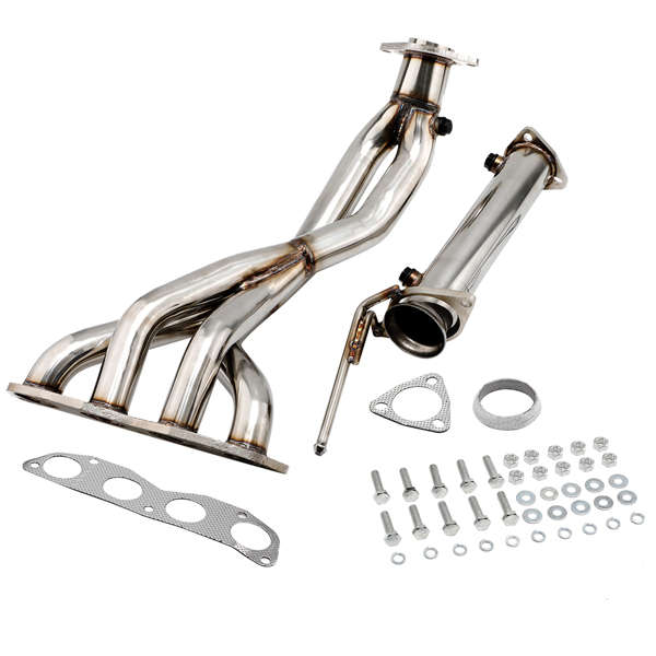 排气歧管  2x Exhaust Header Stainless Steel Manifold For Honda Civic Si 2006-2011 2.0L-1