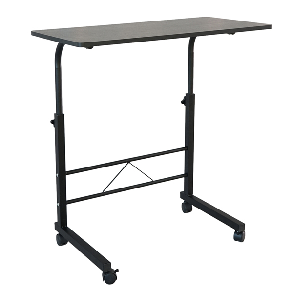 黑色桌面+黑色管架 刨花板贴三胺 80cm 电脑桌 可升降 可移动 N003-7