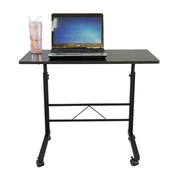 黑色桌面+黑色管架 刨花板贴三胺 60cm 电脑桌 可升降 可移动 N003-2