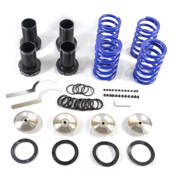 Coilover Lowering Coil Springs kit for Honda Civic 1988-2000 Blue Spring & Black Sleeves & Silver-8
