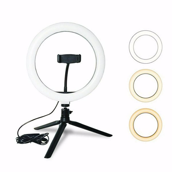 26CM 10英寸 自拍环形灯带三脚架 用于直播 无线 LED三挡可调光 一套-10