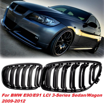 LEAVAN For BMW E90 E91 LCI 3 series 2009-2012  宝马 双杠 亮黑 中网