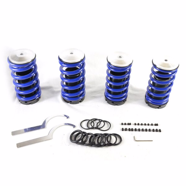 Coilover Lowering Coil Springs kit for Honda Civic 1988-2000 Blue Spring & Black Sleeves & Silver-13