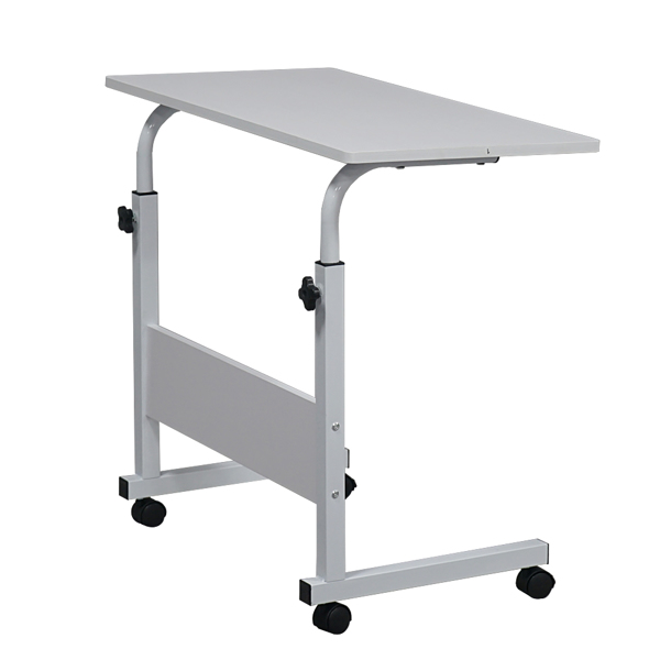 白色桌面 白色挡板 刨花板贴三胺 80cm 电脑桌 可升降 可移动 N301-8