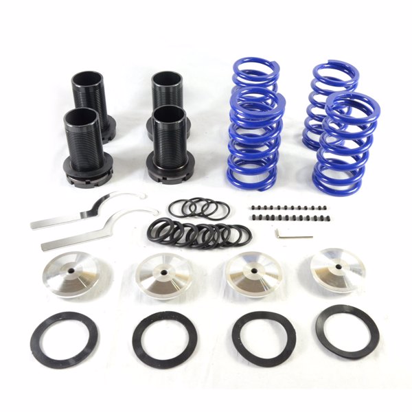 Coilover Lowering Coil Springs kit for Honda Civic 1988-2000 Blue Spring & Black Sleeves & Silver-1