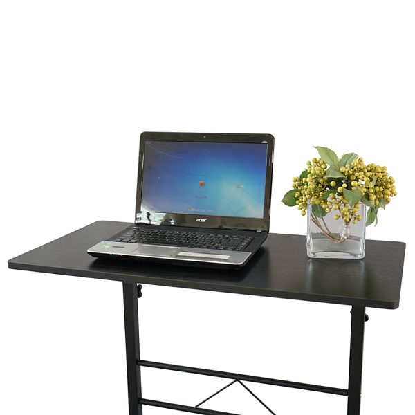 黑色桌面+黑色管架 刨花板贴三胺 80cm 电脑桌 可升降 可移动 N003-6