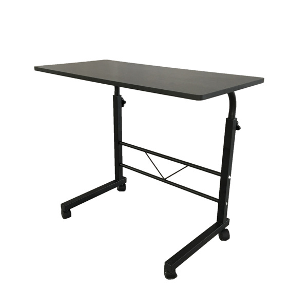 黑色桌面+黑色管架 刨花板贴三胺 80cm 电脑桌 可升降 可移动 N003-9
