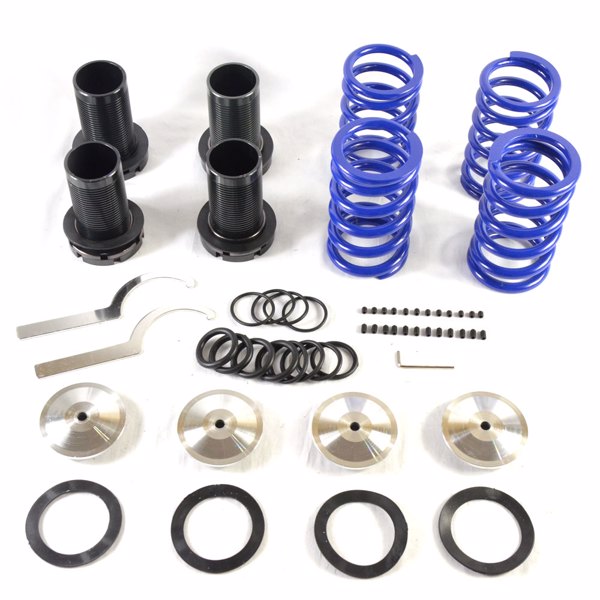 Coilover Lowering Coil Springs kit for Honda Civic 1988-2000 Blue Spring & Black Sleeves & Silver-9