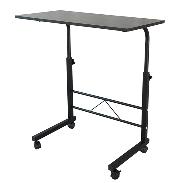 黑色桌面+黑色管架 刨花板贴三胺 60cm 电脑桌 可升降 可移动 N003-5