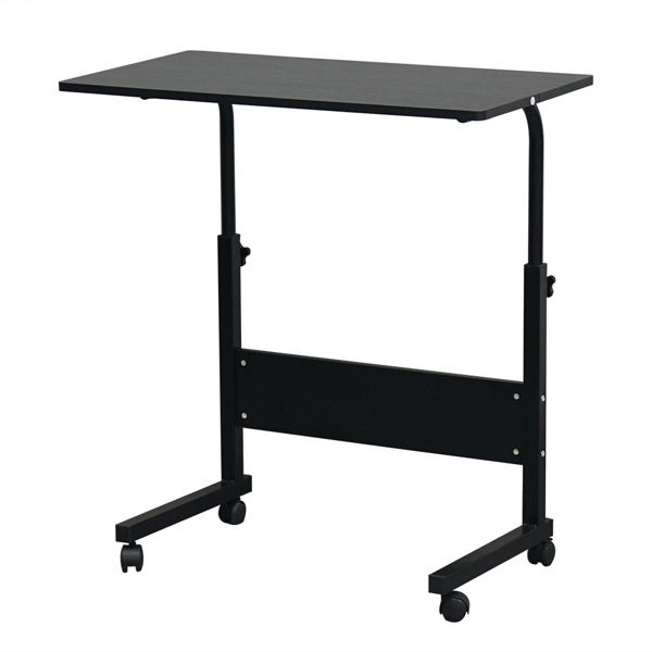 黑色桌面 黑色挡板 刨花板贴三胺 80cm 电脑桌 可升降 可移动-4