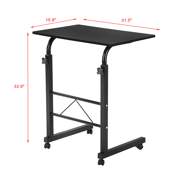黑色桌面+黑色管架 刨花板贴三胺 80cm 电脑桌 可升降 可移动 N003-18