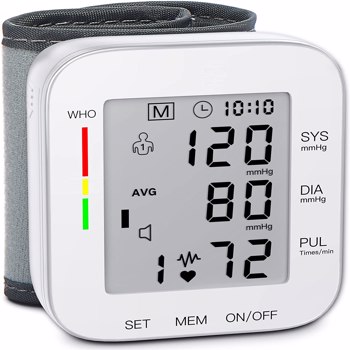血压监测器手腕 Bp 监测器大型 LCD 显示屏可调节腕带