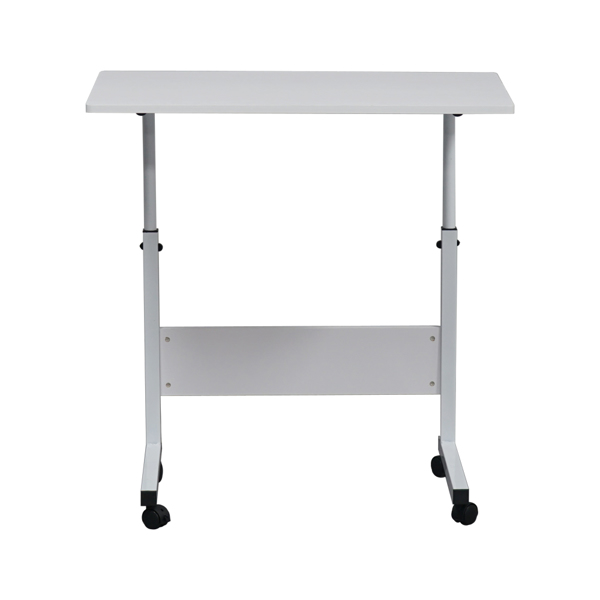 白色桌面 白色挡板 刨花板贴三胺 80cm 电脑桌 可升降 可移动 N301-5