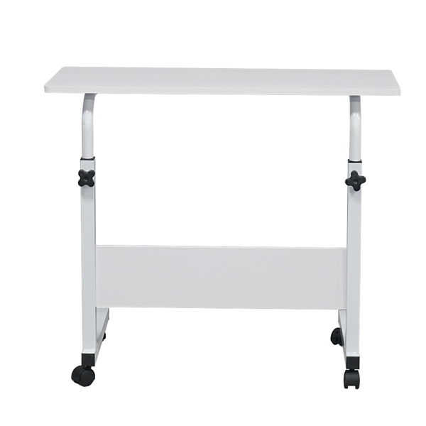 白色桌面 白色挡板 刨花板贴三胺 80cm 电脑桌 可升降 可移动 N301-7