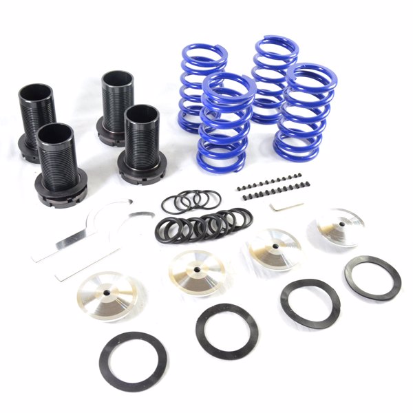 Coilover Lowering Coil Springs kit for Honda Civic 1988-2000 Blue Spring & Black Sleeves & Silver-6