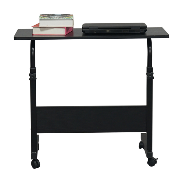 黑色桌面 黑色挡板 刨花板贴三胺 80cm 电脑桌 可升降 可移动-3