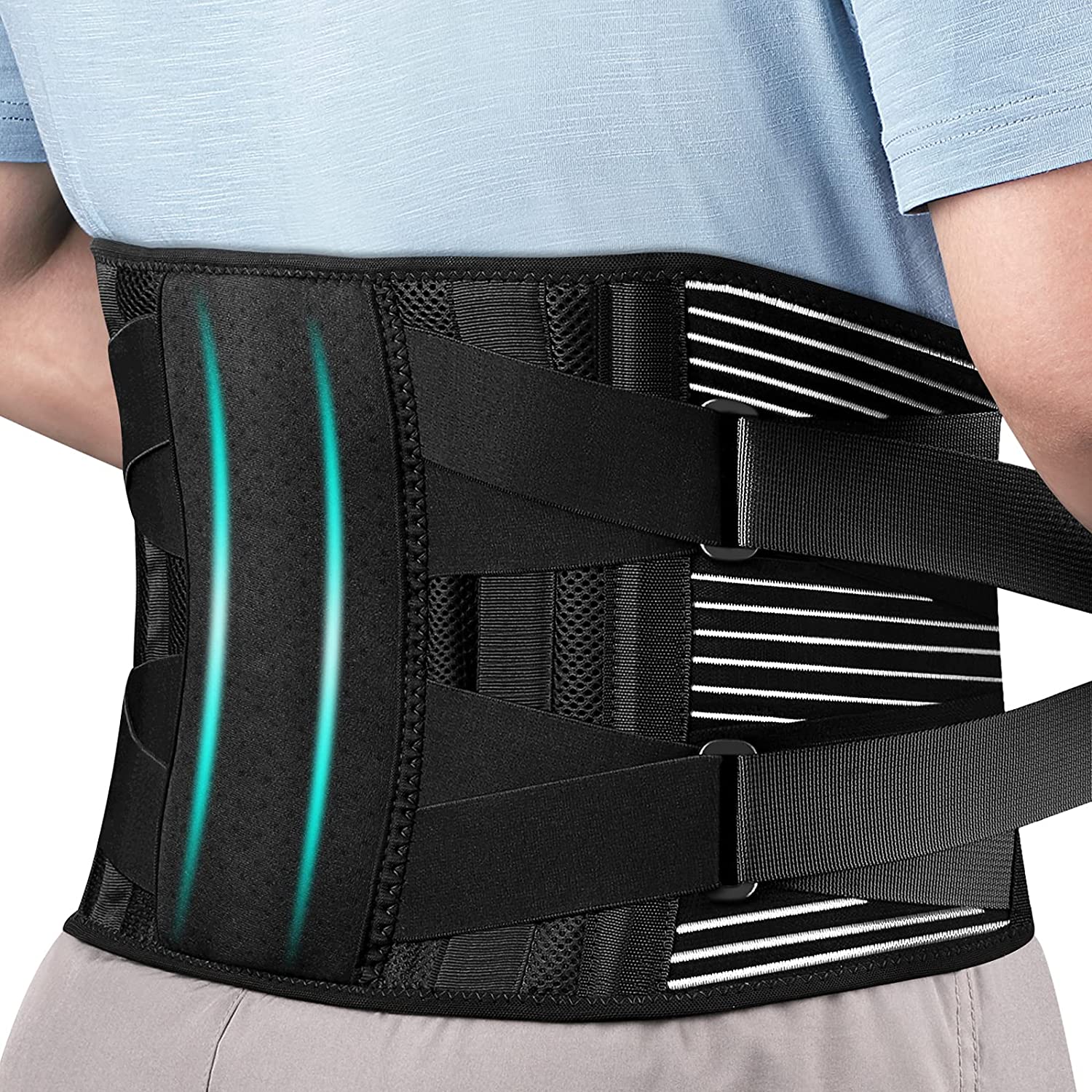 Back Support Belt for Women Size-L, Lumbar Support, Back Support Belt， Scoliosis Back Brace, Adjustable Air Mesh Back Brace with 5 Stays for Lower Back Pain Relief, Herniated Disc, Sciatica,Scoliosis