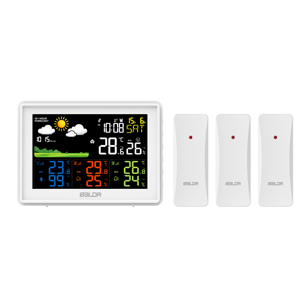 TK289PLUS Color Display Wireless Weather Station w/ Three Remote