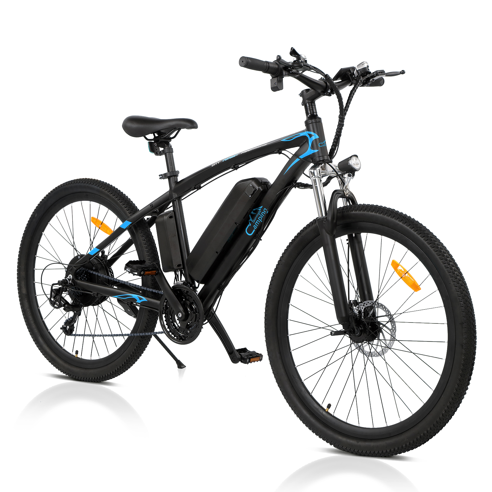 CamPingSurvivals 27.5" Electric Bike, 350W 36V 10Ah 21-Speed Moutain E-Bike