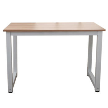 橡木色桌面+白色管架 刨花板贴三胺 110cm 电脑桌 N002