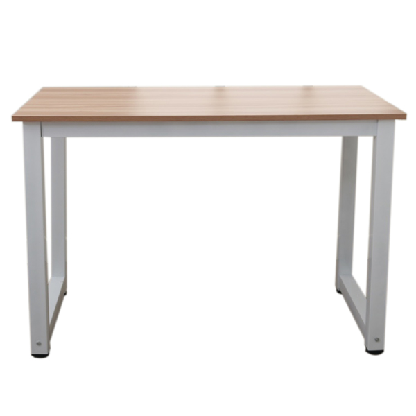 橡木色桌面+白色管架 刨花板贴三胺 110cm 电脑桌 N002-3