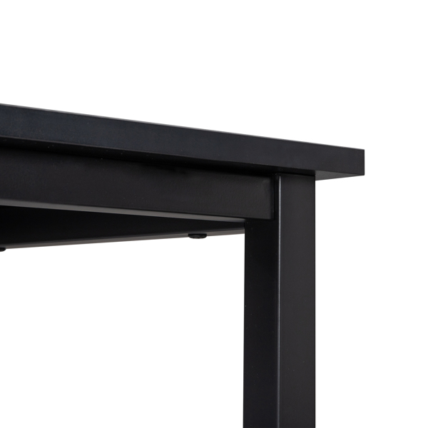 黑色 刨花板贴三胺 L型直角 140cm 拼接 电脑桌 N001-4