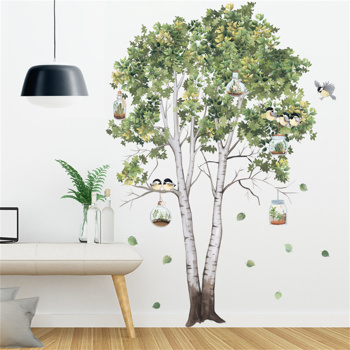 居室背景桦树贴纸清新植物墙壁贴纸卧室沙发背景墙面装饰墙贴画