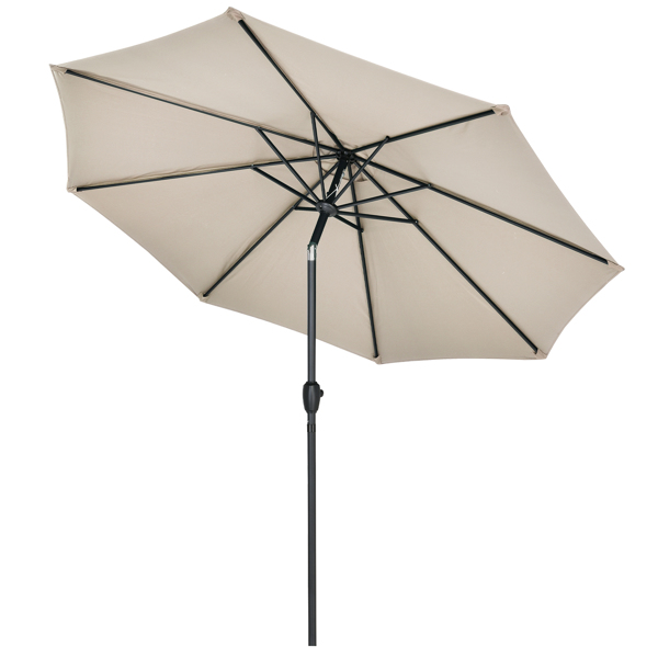 2.7米棕色花园遮阳伞，庭院遮阳伞，倾斜遮阳伞，防紫外线50+，铝杆，适用于游泳池，花园，任何户外空间