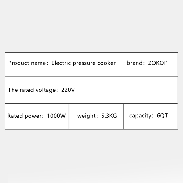 英规 6L YBW60-100E18 电压力锅 13合一 不锈钢 230V 1000W 灰色 中间把手款按键式-9