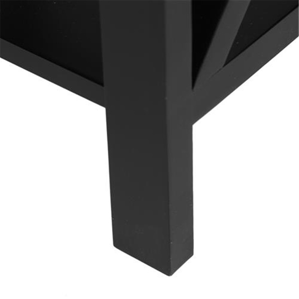 黑色 密度板喷漆 40*30*55cm 一抽 侧边交叉型 床头柜 N201-2