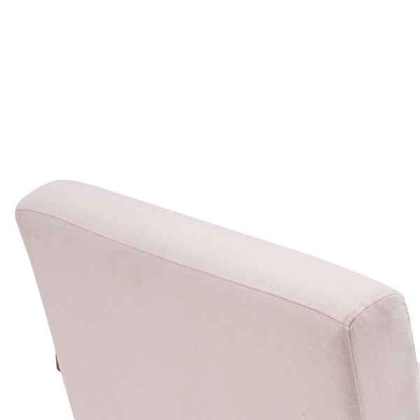 简约单人沙发椅 实木 软包 米白色 室内休闲椅 复古风 N101-19