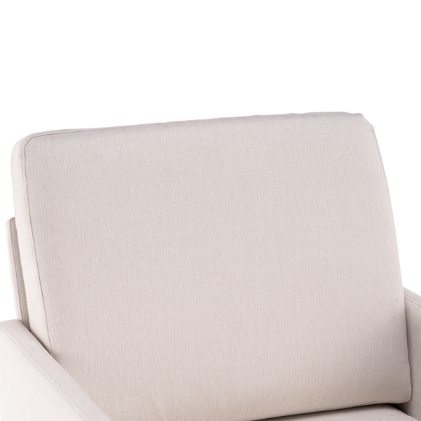 方形 实木框架窄扶手 铁脚 麻布 米白色 室内休闲椅 N101-4