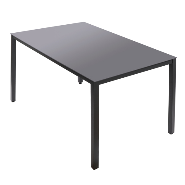 花园式餐桌，现代长方形玻璃餐桌，黑色玻璃餐桌用于餐厅厨房家具-3