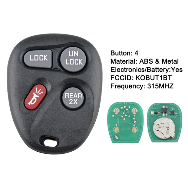 （带电)适用于雪佛兰4键汽车遥控器汽车钥匙 KOBUT1BT 315频率-3