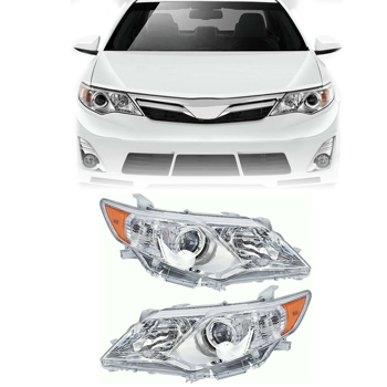 LEAVAN 车灯Headlight Assembly For Toyota Camry 2012-2014 Driver and Passenger Side Headlamps W/Amber Corner