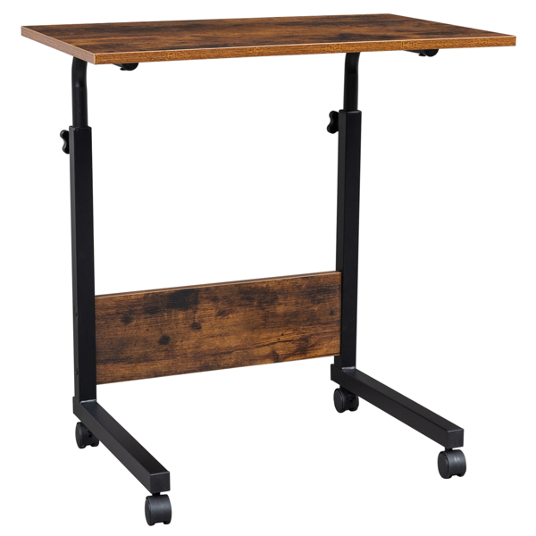 复古色桌面 复古色挡板 黑色钢架 刨花板贴三胺 60cm N001 电脑桌 可升降 可移动-4