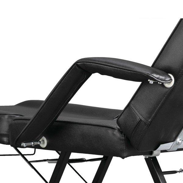 PVC皮铁框架 73in 靠背腿角度可调 带小凳 美容床 黑色 HZ015 N001-30