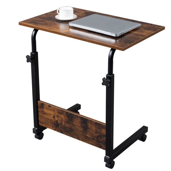 复古色桌面 复古色挡板 黑色钢架 刨花板贴三胺 60cm N001 电脑桌 可升降 可移动-14