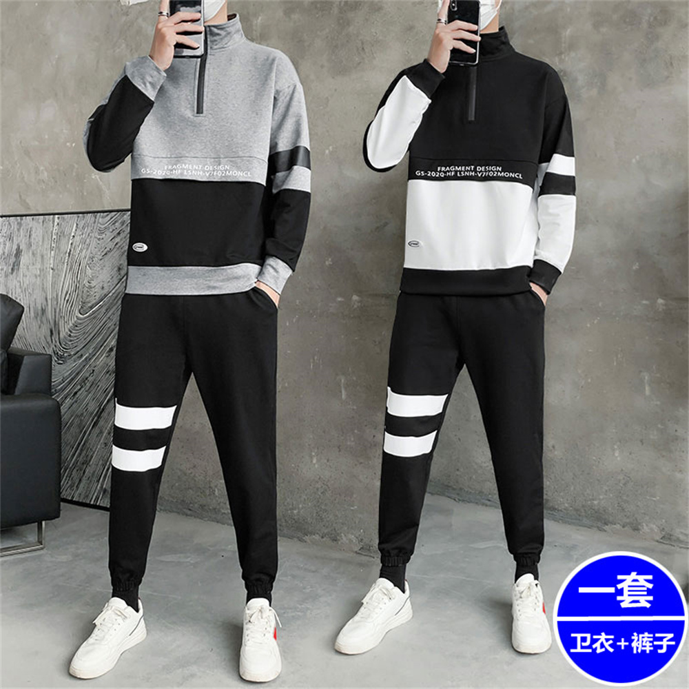 Mens Fitness Clothing Sweatsuit Winter Thick Velour Tracksuit Crop Top Zip Pullover Men Tracksuites Hoodie