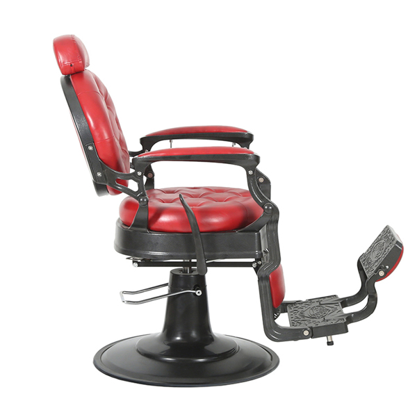 PVC皮革 铝合金框架 特大泵圆盘带毛巾架 可后仰 理发椅 300lbs 红色 HZ8799 N001-5