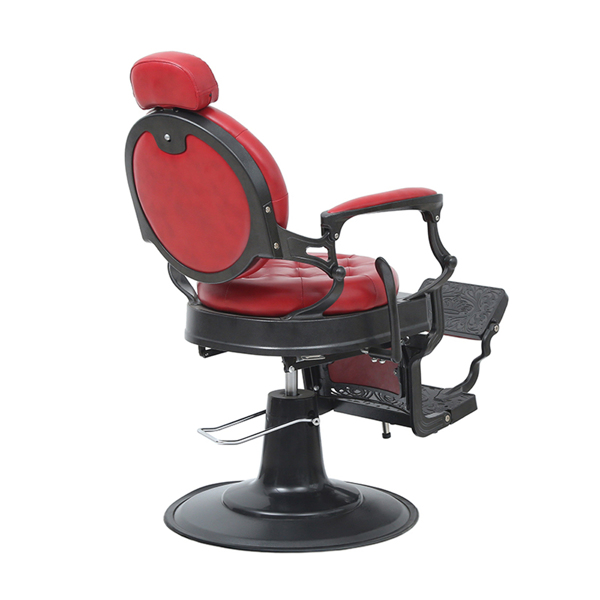 PVC皮革 铝合金框架 特大泵圆盘带毛巾架 可后仰 理发椅 300lbs 红色 HZ8799 N001-2