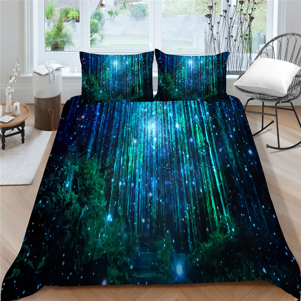 Home Bed Set Luxury Vintage Bedding Suit 3D Forest Painting Duvet Cover Set With Pillowcase High Quality Full