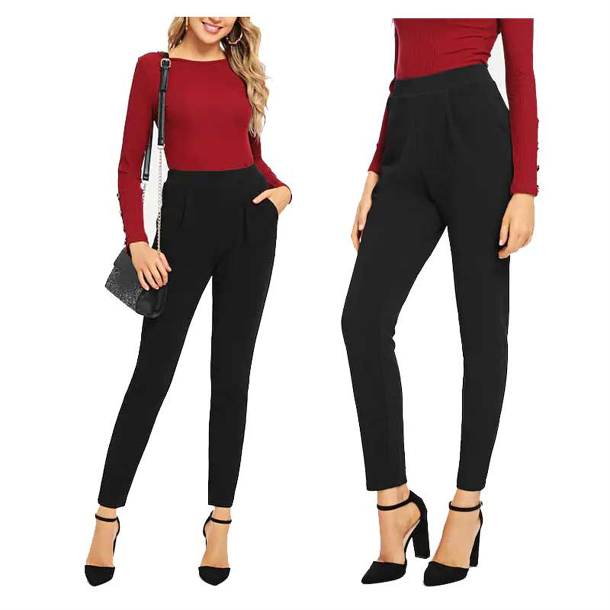 Spot Clearance Wholesale Customized Ladies Casual Black Spring and Summer Ninth Straight Pants Thin Large Size Women's Clothes