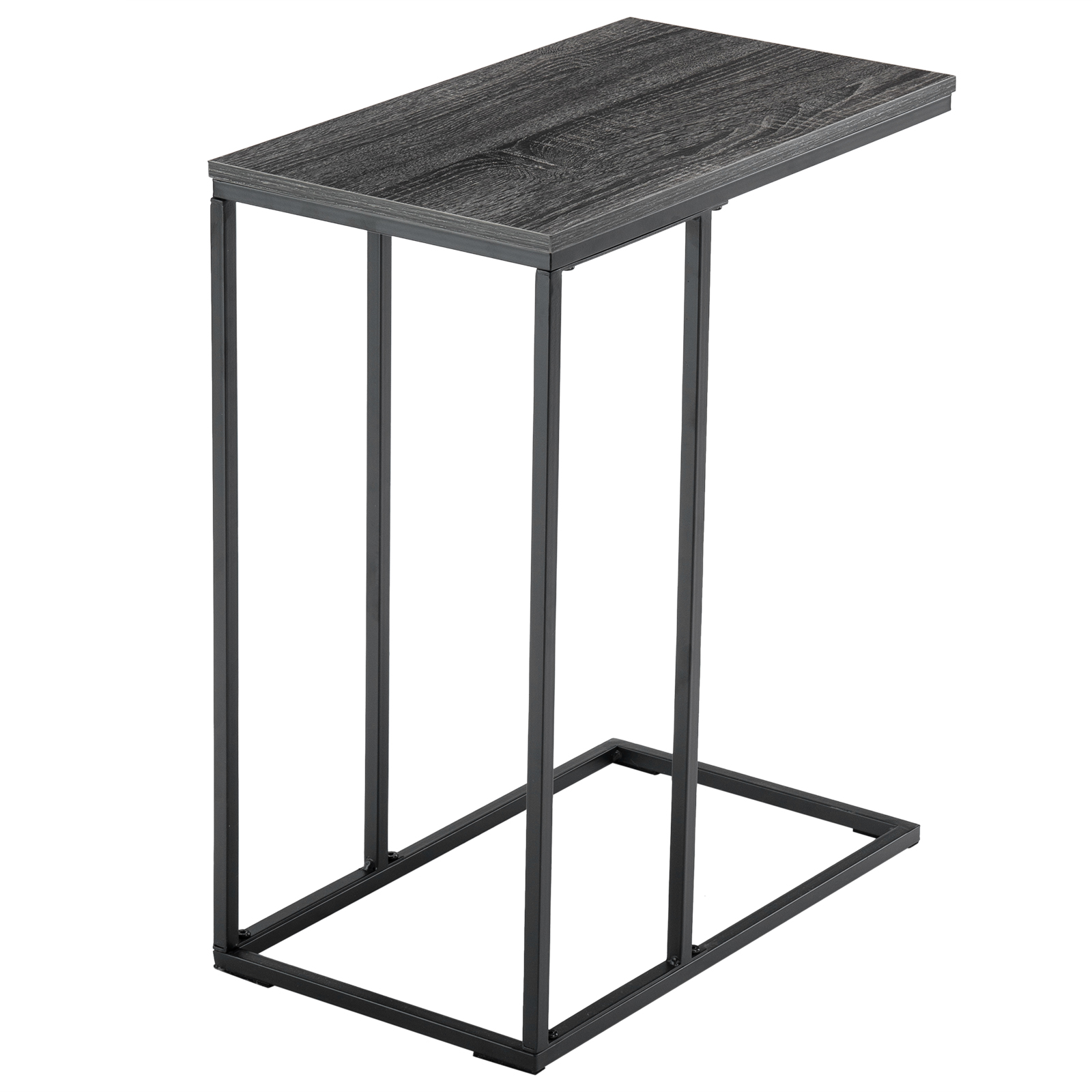  FCH 48*28*58cm C Type Single Layer MDF Iron Rectangle Grey Triamine Side Table Black Spray