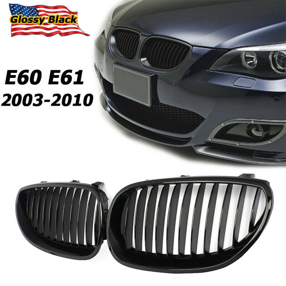 LEAVAN For BMW E60 E61 528i 535i 525i 530i 530xi 545i M5 2003-2009 Gloss Black Grilles