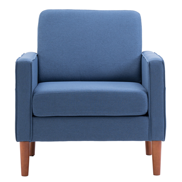 二代 单人位 不带贵妃 实木框架 可与双人位三人位组合 室内组合沙发 麻布 实木腿 80*76*85cm 藏蓝色 N101-4