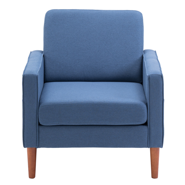二代 单人位 不带贵妃 实木框架 可与双人位三人位组合 室内组合沙发 麻布 实木腿 80*76*85cm 藏蓝色 N101-2