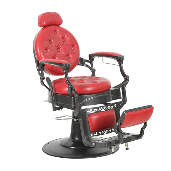 PVC皮革 铝合金框架 特大泵圆盘带毛巾架 可后仰 理发椅 300lbs 红色 HZ8799 N001-7
